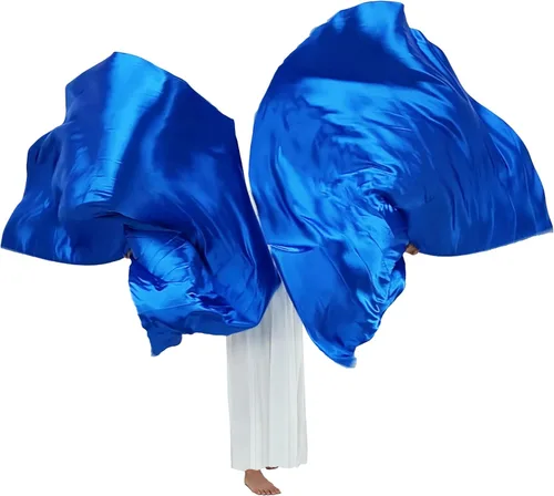 Wuchieal 74" x 55" Banderas de adoración grandes de semicírculo suave, bandera de alabanza de semicírculo de satén con varillas escalables 1 pares