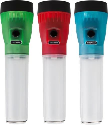 Miniatura 10 de Vida Gear linterna LED 4 en 1 multimodo 30 lúmenes, mango brillante y compartimento de almacenamiento, color azul.
