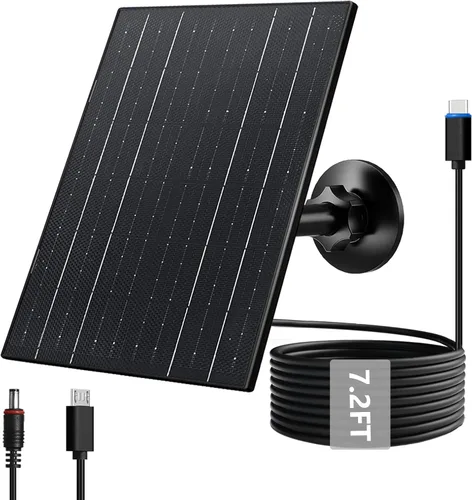 Miniatura 9 de Zivif Panel solar de 7 W para cámara de seguridad, cargador de panel solar USB C de 5 V compatible con cámara de batería recargable, IP65