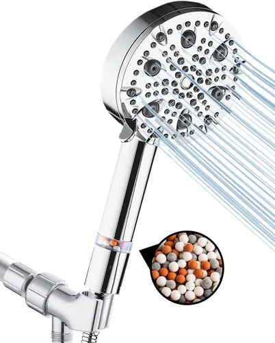 Cabezal de ducha cromado original de 9 modos de pulverización, experiencia de lujo, 9 flujos de agua únicos para una máxima relajación, fácil