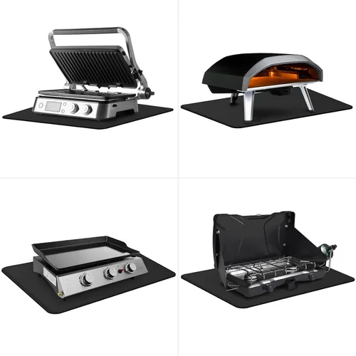 Miniatura 8 de FLASLD Tapete para debajo de la parrilla Blackstone a prueba de fuego y resistente al agua, protege tu mesa de preparación y mesa de parrilla al