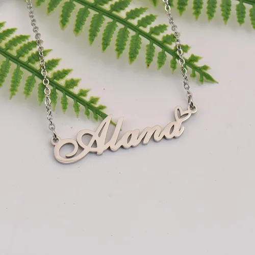 Miniatura 5 de Collar con nombre personalizado con corazón, collar con nombre personalizado para mujer, collar de moda personal, el mejor regalo para niña, madre