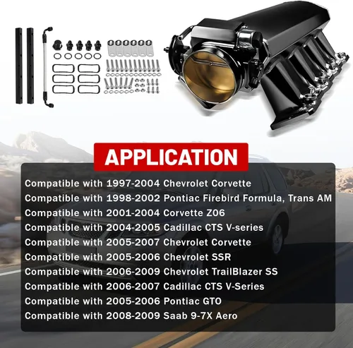 Miniatura 4 de 92mm Colector de admisión con raíles de combustible y sensores de posición del acelerador TPS IAC compatible con Chevrolet GMC Pontiac para LS LS1