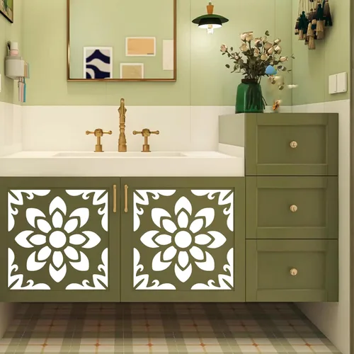 Miniatura 7 de Plantillas reutilizables para azulejos de piso, 2 plantillas de pared de mandala grandes de 12 x 12 pulgadas para pintar pisos, paredes, azulejos