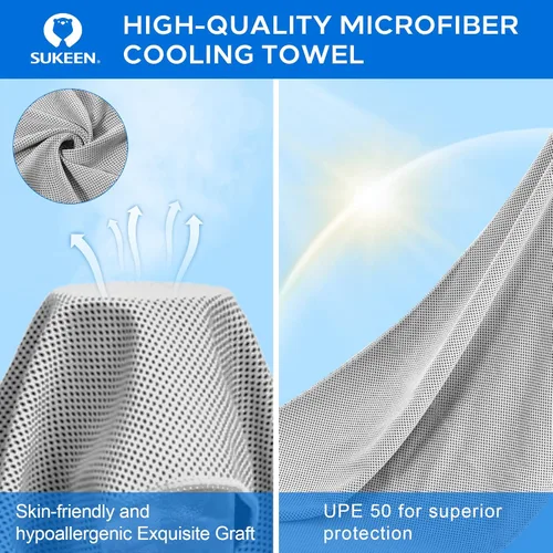 Miniatura 6 de Sukeen Paquete de 4 toallas refrescantes (40 x 12 pulgadas), toalla de hielo, toalla suave y transpirable, toalla de microfibra para yoga