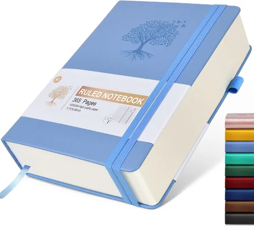 Miniatura 8 de Cuaderno Diario con Líneas - 365 Páginas A5 Cuaderno Grueso para Escribir para Hombres y Mujeres, Cuaderno con Rayas Universitarias, Diario de Cuero