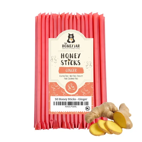 Miniatura 18 de The Honey Jar Palitos de miel lisos, pajitas de miel pura para el té, café o un placer saludable, una cucharadita de miel saborizada por barra