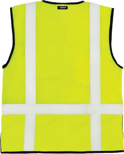 Miniatura 3 de Kishigo Unisex High Visibility Reflective Black Bottom Mesh Vest 1509, Zipper Closure, Polyester, ANSI 107 Type R/Class 2