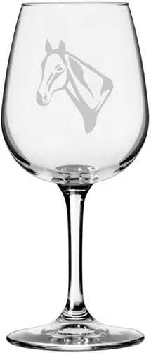 Miniatura 13 de Morgan Body Horse - Copa de vino grabada multiusos (12.75 onzas)