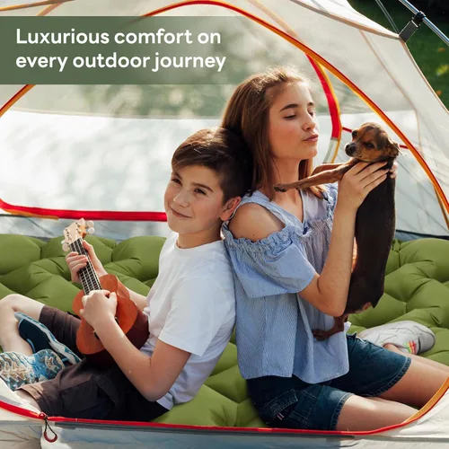 Miniatura 9 de Almohadilla de Dormir de Camping con Almohada, Almohadilla Inflable con Bomba de Pies Integrada, Colchón de Aire Ultraligero, Almohadilla de Camping
