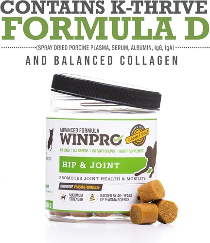 Miniatura 6 de WINPRO Suplemento para cadera y articulaciones para perros - Masticables suaves potenciados por plasma para la salud de las articulaciones