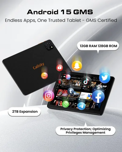 Miniatura 3 de Tableta: Tablet de 10 pulgadas, tabletas Android 15, 12 GB de RAM 128 GB ROM, procesador Octa-core, pantalla IPS HD, Widevine L1, WiFi 6 y Bluetooth