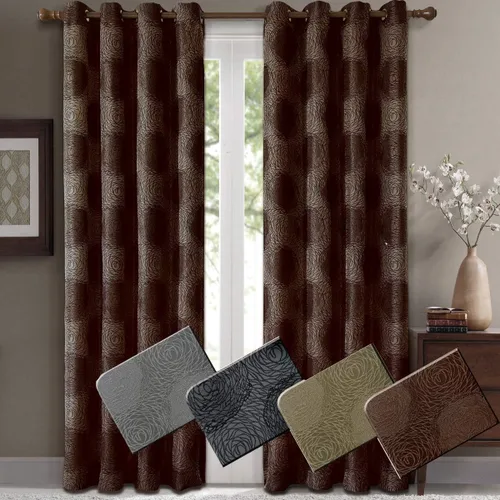 Miniatura 3 de Royal Hotel Bedding Lexington - Paneles de cortina de jacquard con ojales verdes, 2 paneles, 52 x 96 pulgadas cada uno