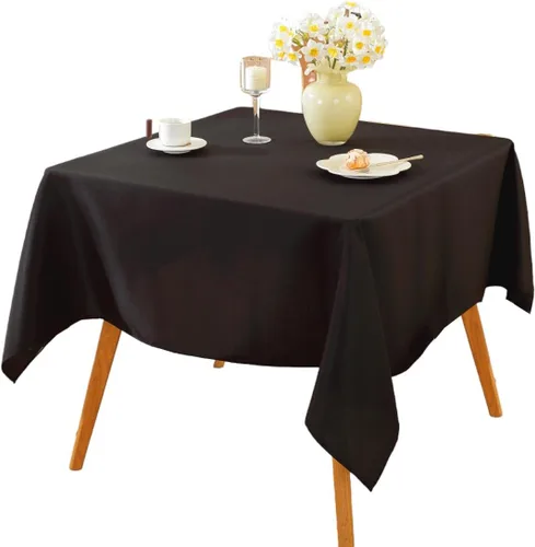 Miniatura 21 de Paquete de 2 Manteles Redondos de 120 Pulgadas de Carbón, Mantel de Poliéster Lavable para Uso en el Hogar, Fiestas, Bodas o Restaurantes.