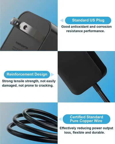 Miniatura 6 de Adaptador de corriente de 5V 2A para Yealink T54W compatible con Yealink Phone T54W, T46U, T57W, T48U, T46S, T53W, MP54, MP56, cable de alimentación