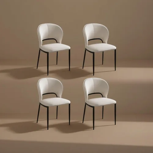 Miniatura 12 de Juegos de sillas de comedor modernas (2/4/6/8-PSC), sillas de cocina de piel sintética con respaldo, sillas laterales de cocina sin brazos, salas
