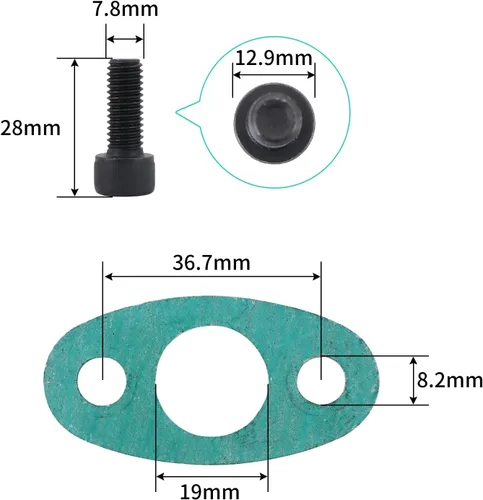 Miniatura 2 de 4AN Fitting T3 T3/T4 T04 Turbo Kit de adaptador de junta de entrada de alimentación de aceite Turbo