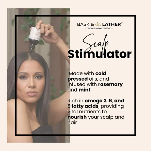 Miniatura 2 de Aceite para el crecimiento del cabello y estimulador del cuero cabelludo de Bask & Lather, mezcla de menta y romero prensada en frío con semilla