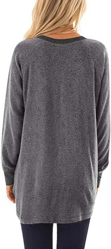 Miniatura 2 de Sudadera con estampado de letras de mamá oso para mujer, estilo informal, con bloques de color, cuello redondo, bolsillos, blusas, túnica