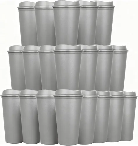 Miniatura 14 de Paquete de 20 tazas de café reutilizables con tapas, vasos de plástico de 16 onzas, taza de viaje para café helado para adultos y mujeres, bebidas