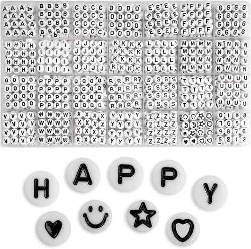 Miniatura 10 de HardyGuo - Cuentas de poni de 24 colores con letras para hacer pulseras de amistad, adecuadas para principiantes, como regalo