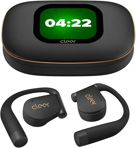 Cleer ARC 5 - Auriculares de oreja abierta con ganchos, audio espacial Dolby y THX, tiempo de reproducción de 60 horas, carga rápida, impermeables,