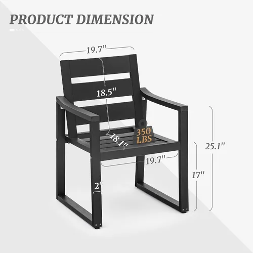 Miniatura 3 de Cozyman HDPS Sillas de comedor al aire libre, 350 libras, sillas de comedor de patio con reposabrazos, sillas de cocina al aire libre para todo