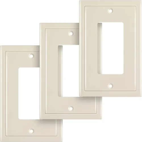 Miniatura 47 de Henne Bery Placa decorativa de pared con borde moderno, tapa de tomacorriente para cubrir enchufe, aleación de zinc maciza duradera