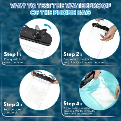 Miniatura 5 de Weewooday Funda impermeable para teléfono celular Ipx8, impermeable, hasta 6.9 pulgadas, para regalos de crucero, playa, piscina, fiesta, natación