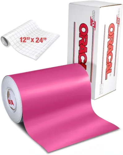 Miniatura 2 de ORACAL 631 Vinilo adhesivo rosa mate para Cameo, Cricut y Silhouette que incluye rollo de papel de transferencia transparente de 12 x 24 pulgadas