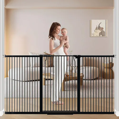 Miniatura 11 de Puerta extra alta para bebés de 40.5 pulgadas, sin taladros, puerta extra ancha de 54.7 a 60.2 pulgadas para perros y mascotas, para interiores