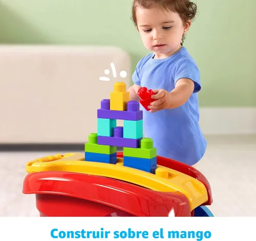 Miniatura 5 de MEGA BLOKS First Builders - Juguete de construcción para niños pequeños, carro con pala para bloques y 20 piezas con almacenamiento incorporado