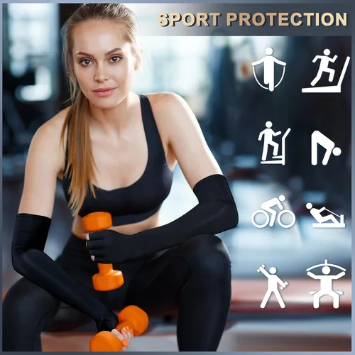 Miniatura 8 de Guantes largos de compresión de cobre para artritis para mujeres y hombres, guantes médicos de compresión para brazos y manos, guantes de presión