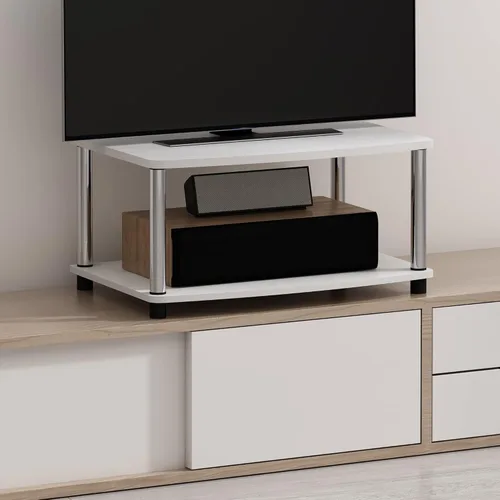 Miniatura 8 de Furinno TURN-S-TUBE - Soporte para TV, centro de entretenimiento de 3 niveles sin herramientas, consola de TV para televisores de hasta 46 pulgadas