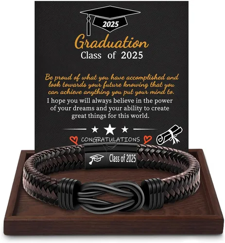 Miniatura 15 de Regalos inspiradores para hombres, pulseras con código morse, pulseras para hombre, regalos de graduación para él, Día del Padre, pulsera de cuero