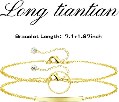 Miniatura 94 de Long tiantian Pulsera de oro gruesa para mujer, pulseras de oro delicadas, pulseras para mujer, pulseras apilables de eslabones de cadena