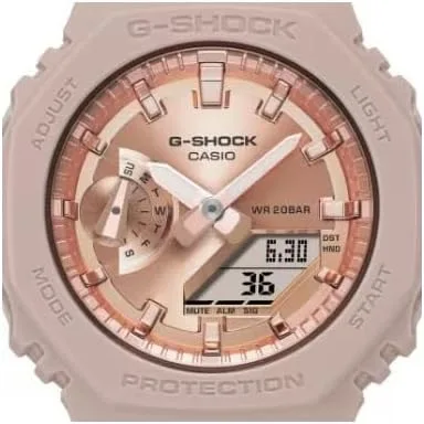 Miniatura 5 de G-Shock Casio Nuevo Mujeres Oro Rosa Serie 2100 GMAS2100MD-4A, Rosado, Casual