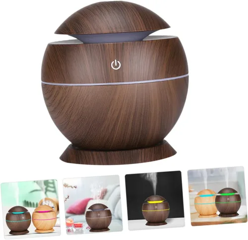 Miniatura 8 de FRCOLOR Mini humidificador de aire Difusor de agua alimentado por USB con iluminación para oficina en casa, funcionamiento silencioso, diseño