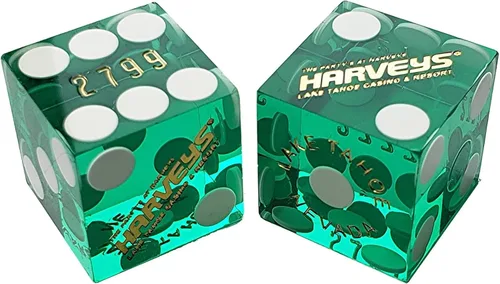 Miniatura 17 de Cyber-Deals Amplia selección de dados de 0.748 in pares de dados auténticos Nevada Casino TablePlayed dados Harveys Lake Tahoe púrpura pulido