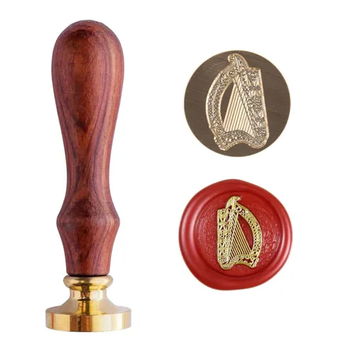 Miniatura 16 de Sello de cera de trébol de cuatro hojas, sello de trébol de la suerte con mango de palisandro 1'' 2.5cm, sello distintivo de cera de sellado, un
