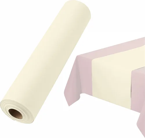 Miniatura 6 de Camino de mesa desechable para mesa de comedor, 16 pulgadas, paquete de 20 caminos de mesa de papel rosa similar al lino para fiestas, bodas
