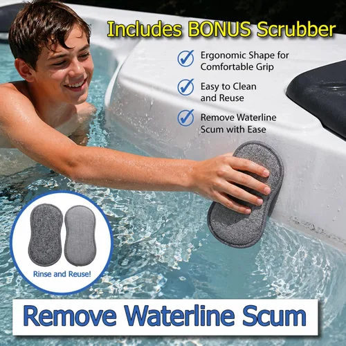 Miniatura 6 de The Skimmie Scoop - Espumador de mano patentado con red de malla fina para spa, bañera de hidromasaje, inmersión fría y limpieza de piscinas Amarillo
