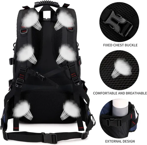 Miniatura 7 de Mochila de senderismo Nerlion de 40L, mochila de viaje para hombres y mujeres, para acampar, impermeable, mochila diurna de senderismo ligera