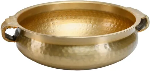 Miniatura 8 de Serene Spaces Living Cuenco de mano dorado – Textura martillada, decoración para salas de estar, entradas, restaurantes, bodas indias, centro