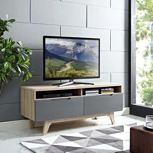 Miniatura 2 de Modway Origin Mid-Century - Mueble moderno para TV de 47 pulgadas, color gris natural