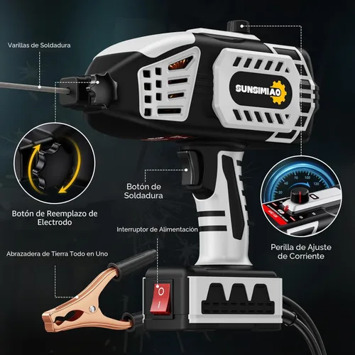 Miniatura 8 de Máquina de Soldadura Portátil 110V de Mano: Soldador Portátil de Mano con 20 Barras de Electrodos y Inversor IGBT 5 Ajustes de Corriente Variable