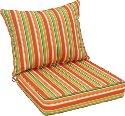Miniatura 17 de EAGLE PEAK Juego de cojín para asiento profundo de patio al aire libre, 25 x 25 x 5 pulgadas, cojín de respaldo para silla de 2 piezas, juego de 2