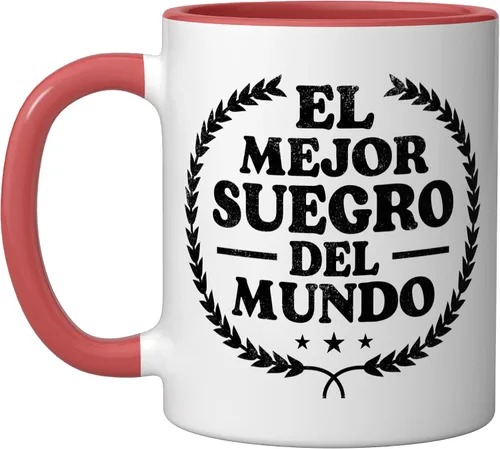Miniatura 5 de El Mejor Suegro del Mundo - Taza de cerámica con humor divertido para suegro español, color negro y blanco