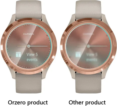 Miniatura 4 de Orzero Paquete de 3 protectores de pantalla para reloj inteligente compatible con Garmin Vivomove 3S (no para Garmin Venue 3S), vidrio templado