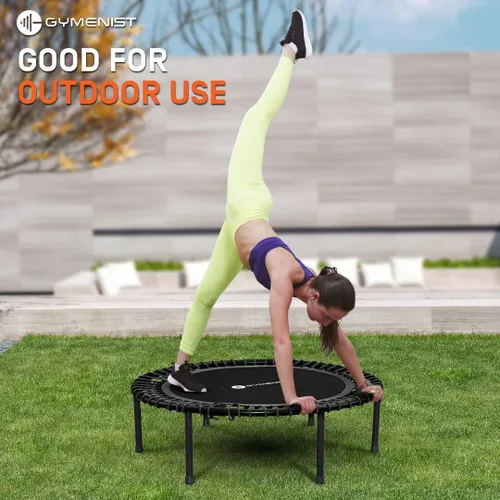 Miniatura 5 de Trampolín de fitness para adultos y niños, trampolín de rebote para interiores, para ejercicios de fitness, con rebote silencioso y seguro